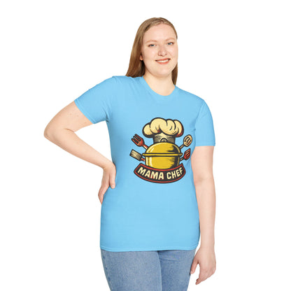 Mama Chef Unisex Softstyle T-Shirt, Cooking Gift, Foodie Apparel, Chef Shirt, Kitchen Lover Tee, Culinary Humor