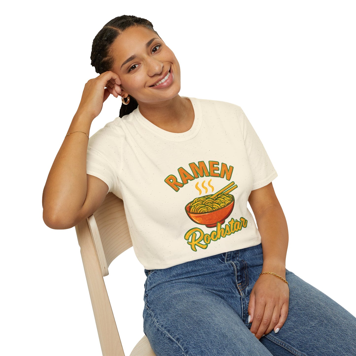 Ramen Rockstar Unisex T-Shirt, Funny Foodie Top, Gift for Sushi Lovers, Casual Wear, Kitchen Apparel, Foodie Tee