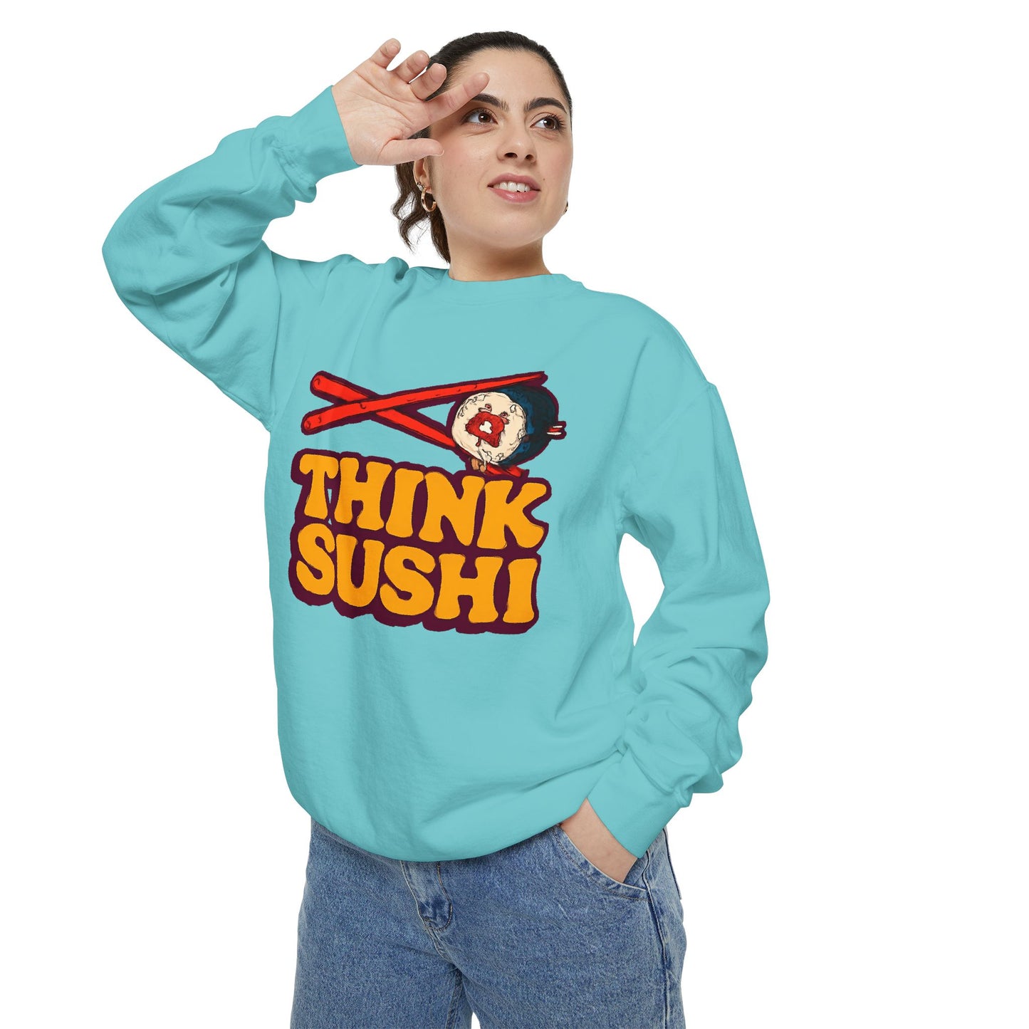 Sushi-Inspired Unisex Sweatshirt - Cozy & Fun, Perfect for Foodies, Casual Wear, Gifts for Sushi Lovers, Food-Themed Apparel