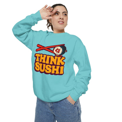 Sushi-Inspired Unisex Sweatshirt - Cozy & Fun, Perfect for Foodies, Casual Wear, Gifts for Sushi Lovers, Food-Themed Apparel