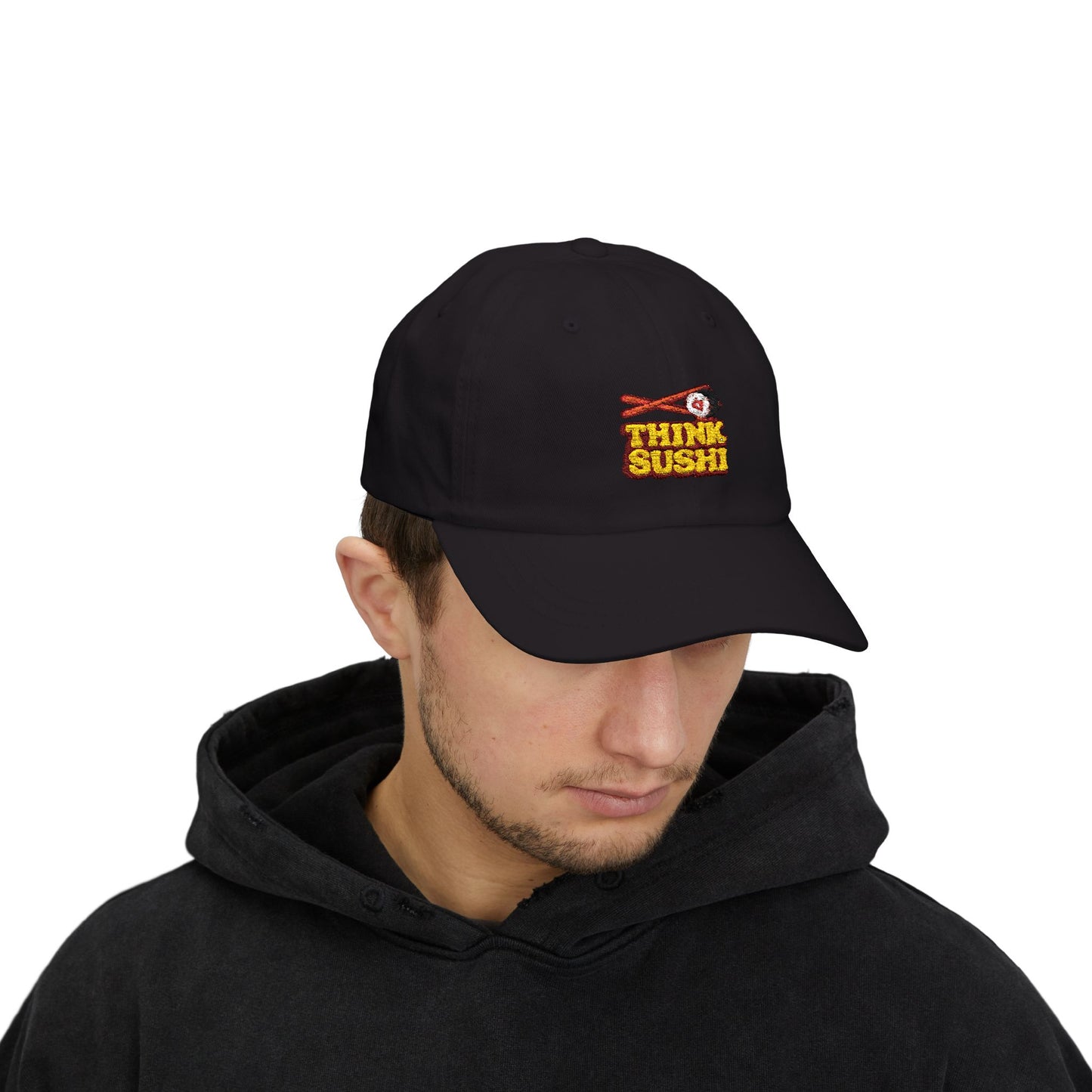 Sushi Lover's Dad Cap | Think Sushi Hat, Casual Wear, Summer Accessory, Gift for Foodies, Trendy Headwear