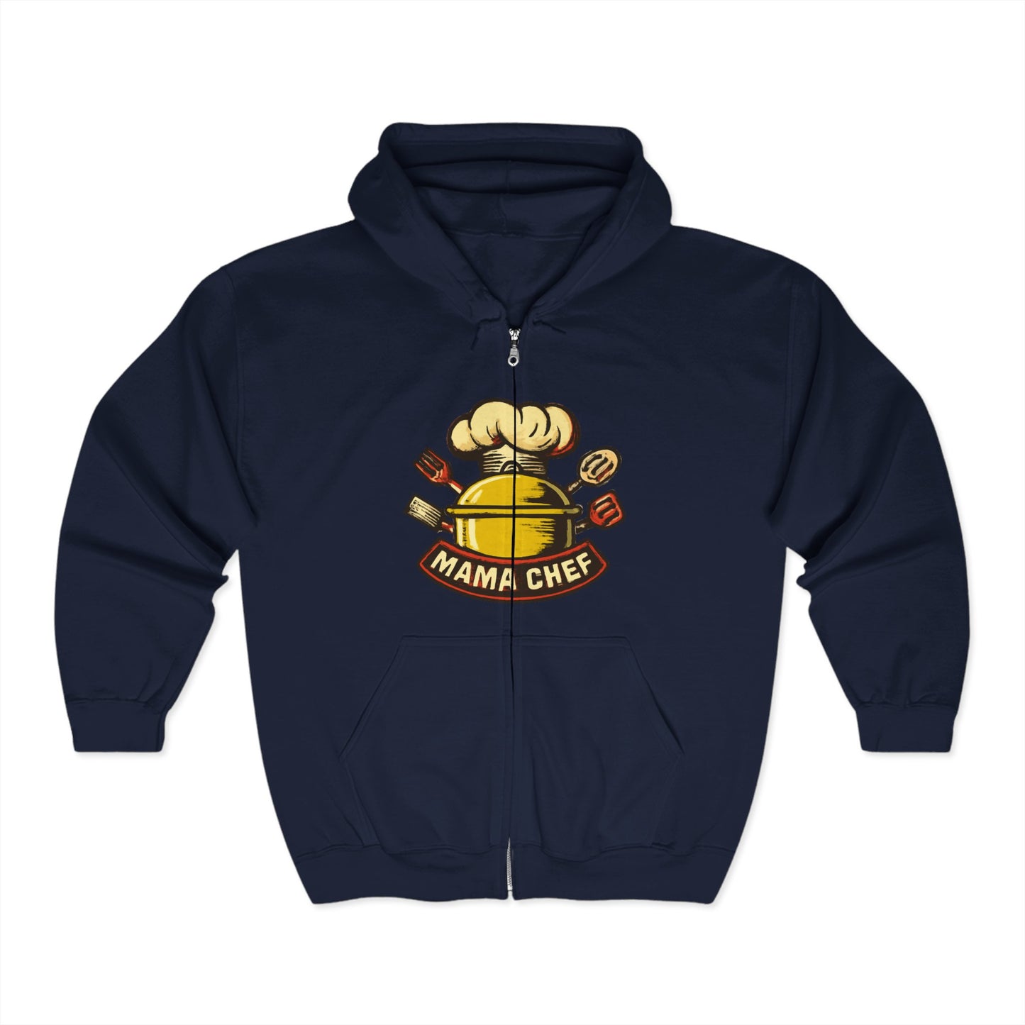 Mama Chef Unisex Heavy Blend Full Zip Hoodie - Gift for Cooking Lovers, Culinary Enthusiasts, Foodie Apparel, Kitchen Humor Sweatshirt