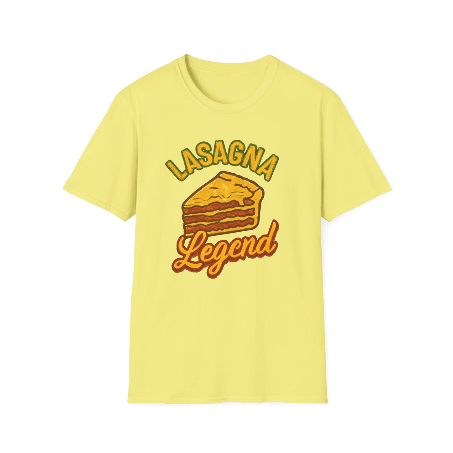 Lasagna Legend Unisex Softstyle T-Shirt, Fun Foodie Tee, Cooking Humor Shirt, Gift for Chefs, Casual Everyday Wear