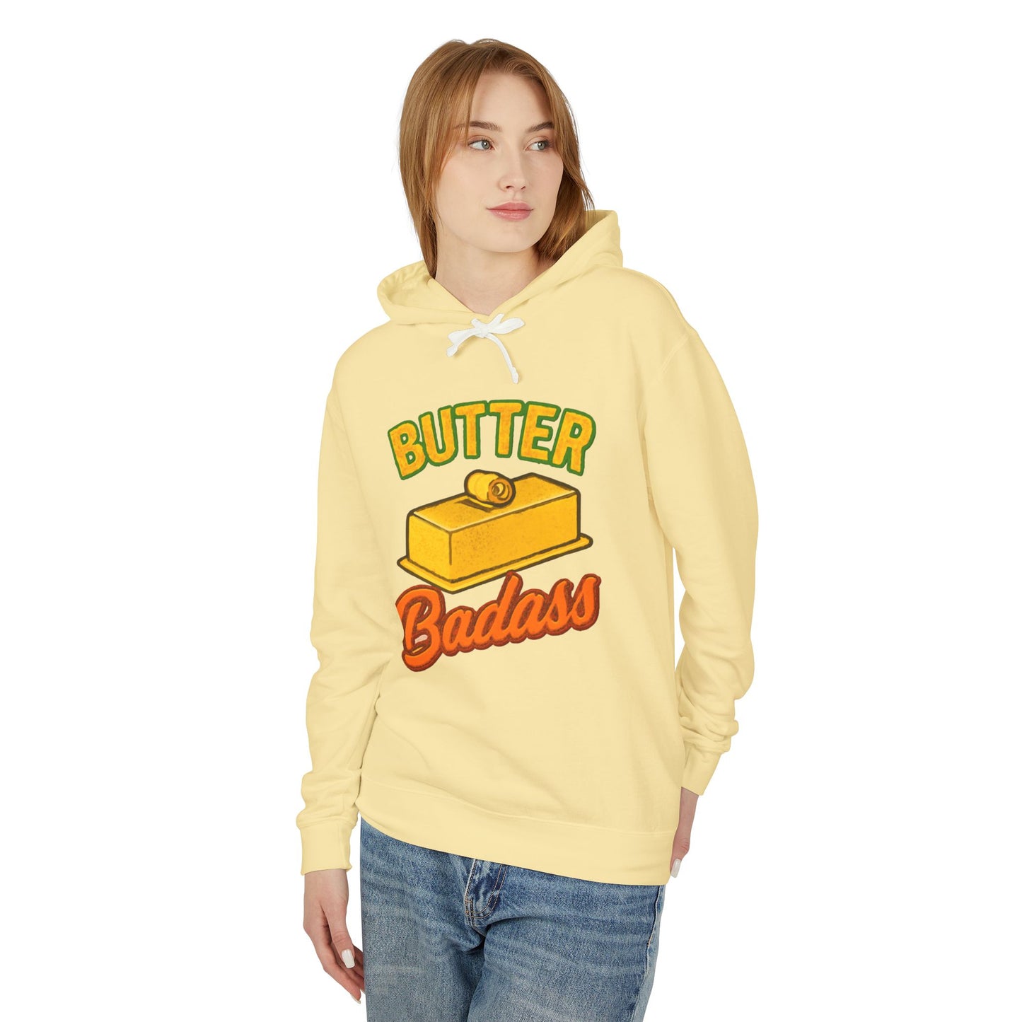 Butter Badass Hoodie - Fun Unisex Lightweight Sweatshirt, Gifts for Foodies, Casual Wear, Birthday, Kitchen Humor