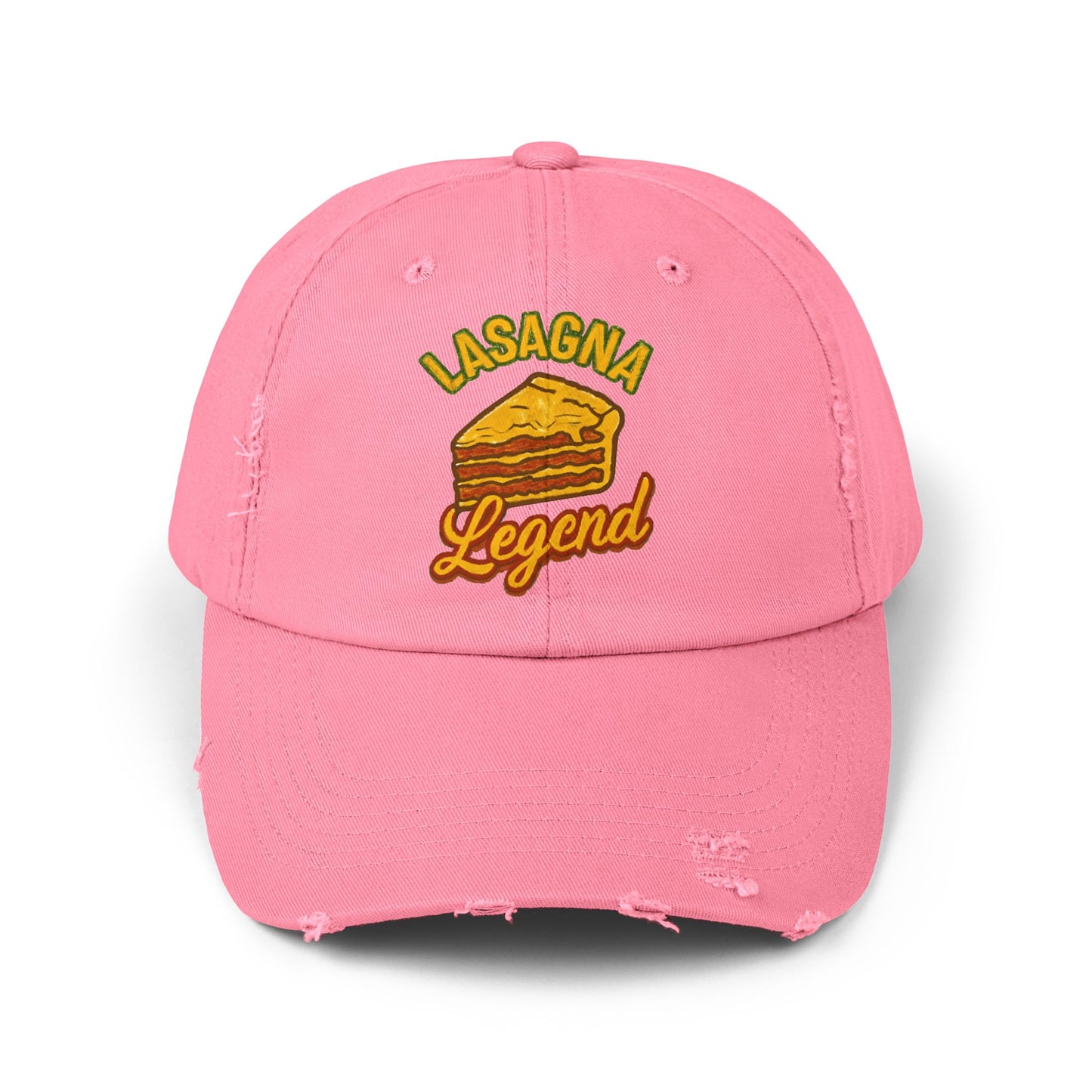 Lasagna Legend Unisex Distressed Cap, Funny Foodie Hat, Cooking Gift, Casual Wear, Culinary Humor, Cap for Food Lovers