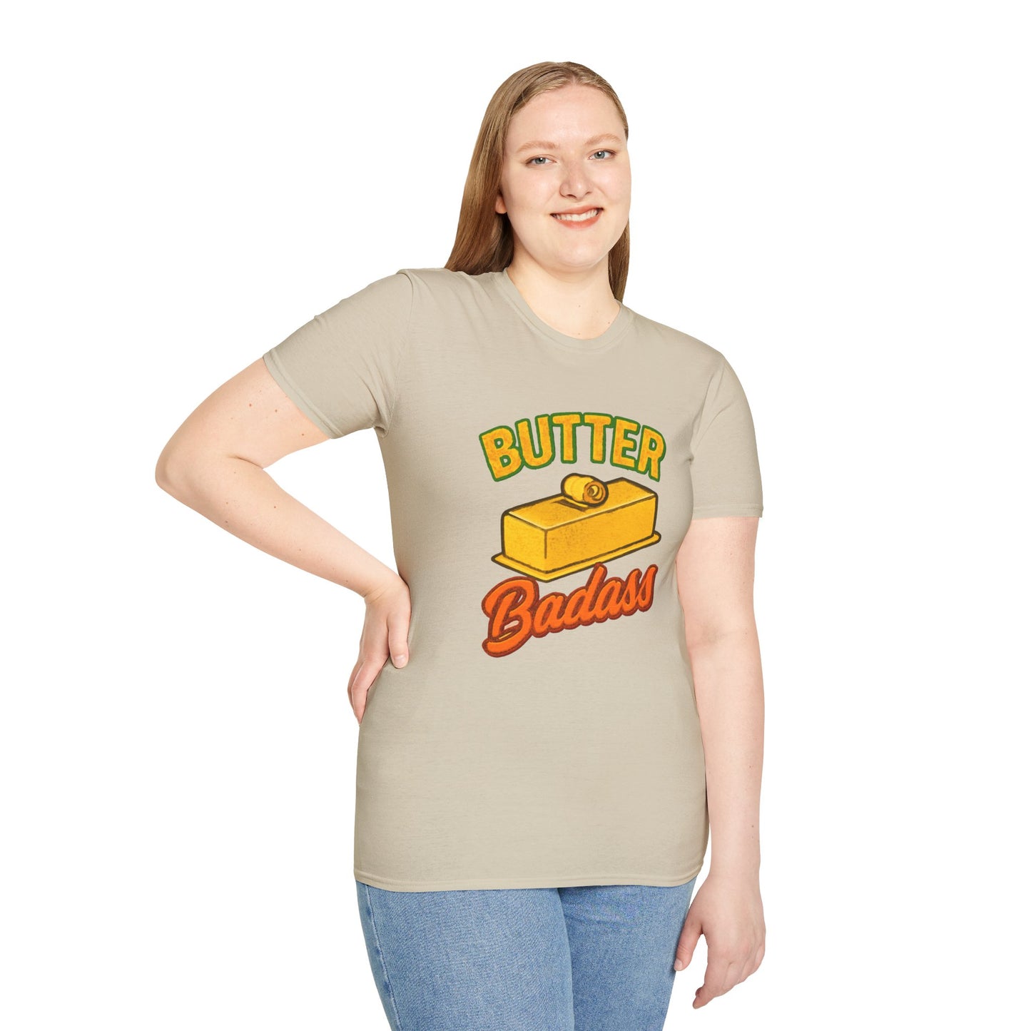 Butter Badass Unisex T-Shirt | Funny Graphic Tee | Casual Wear for Foodies, Unique Gift for Birthdays, Funny Gift, Summer Style