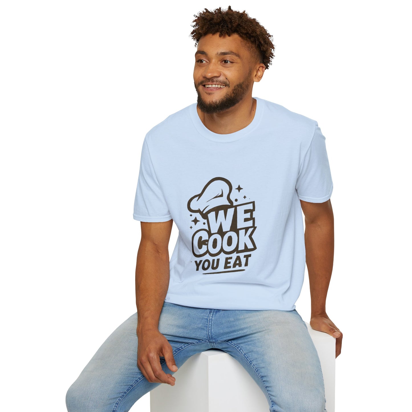 Chef's Humor T-Shirt, Funny Cooking Top, We Cook You Eat Tee, Gift for Foodies, Unisex Kitchen Shirt
