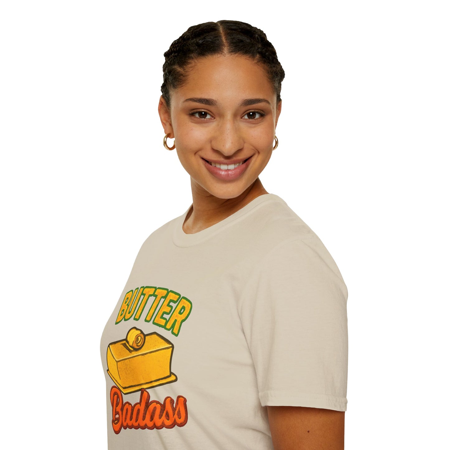 Butter Badass Unisex T-Shirt | Funny Graphic Tee | Casual Wear for Foodies, Unique Gift for Birthdays, Funny Gift, Summer Style
