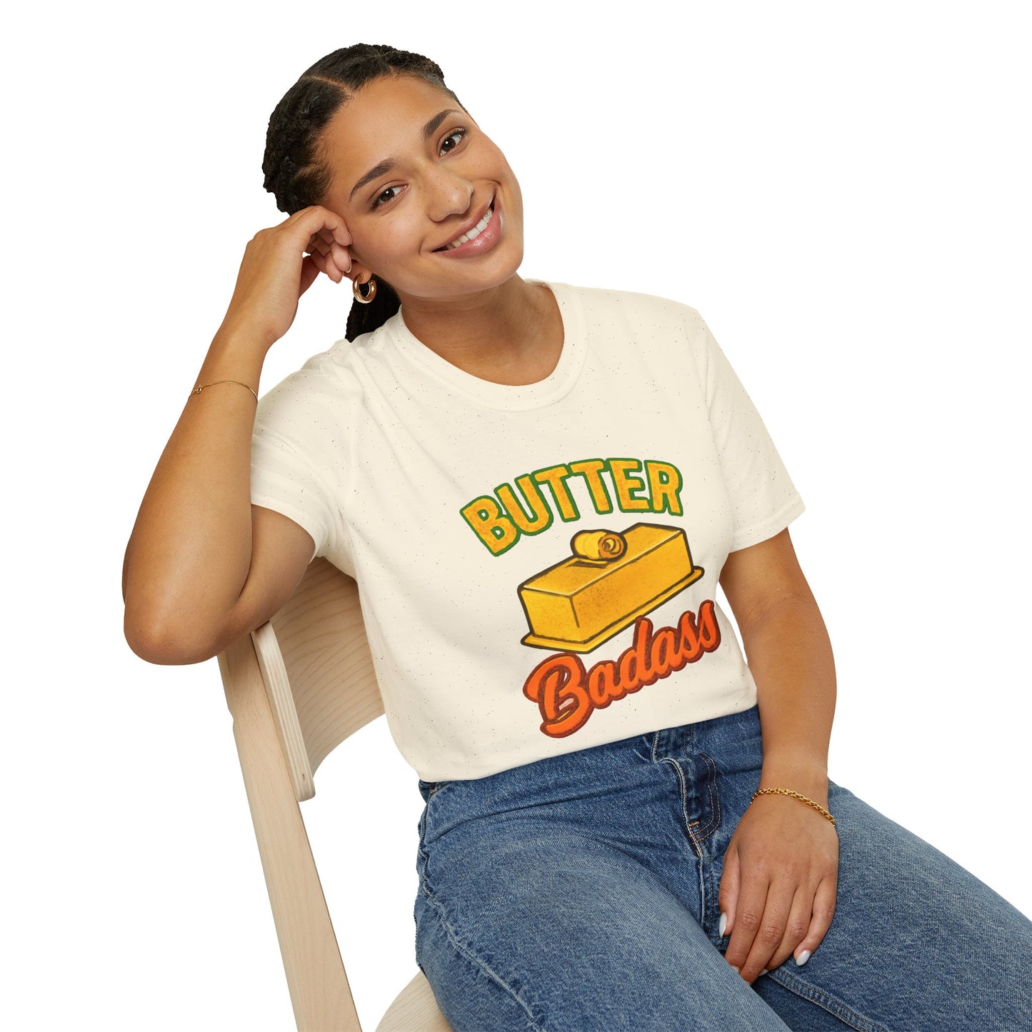 Butter Badass Unisex T-Shirt | Funny Graphic Tee | Casual Wear for Foodies, Unique Gift for Birthdays, Funny Gift, Summer Style