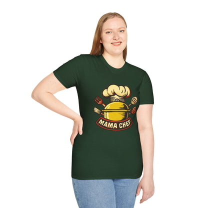 Mama Chef Unisex Softstyle T-Shirt, Cooking Gift, Foodie Apparel, Chef Shirt, Kitchen Lover Tee, Culinary Humor