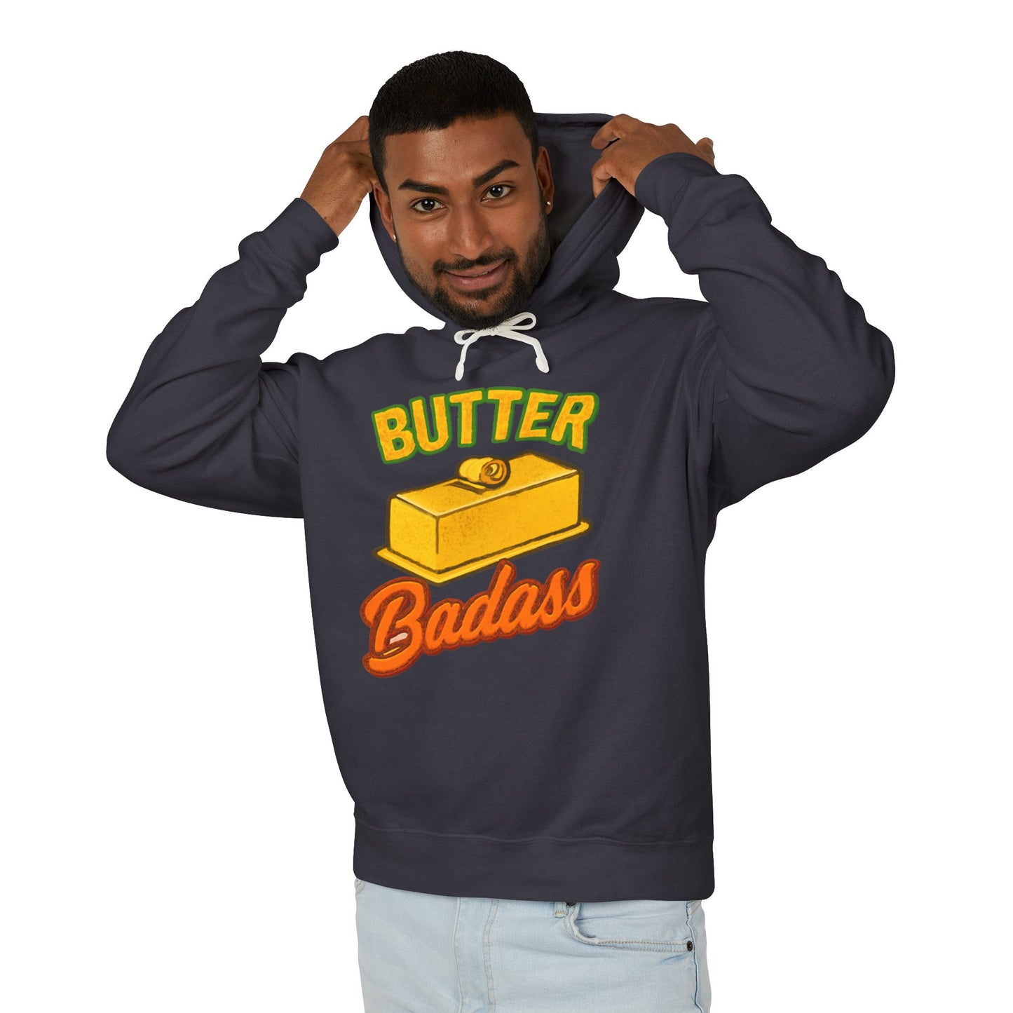 Butter Badass Hoodie - Fun Unisex Lightweight Sweatshirt, Gifts for Foodies, Casual Wear, Birthday, Kitchen Humor