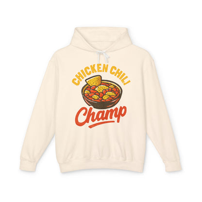 Chicken Chili Champ Unisex Lightweight Hooded Sweatshirt, Perfect for Foodies, Cooking Events, Gifts for Chefs, Winter Wear, Casual Style