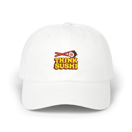 Sushi Lover's Dad Cap | Think Sushi Hat, Casual Wear, Summer Accessory, Gift for Foodies, Trendy Headwear