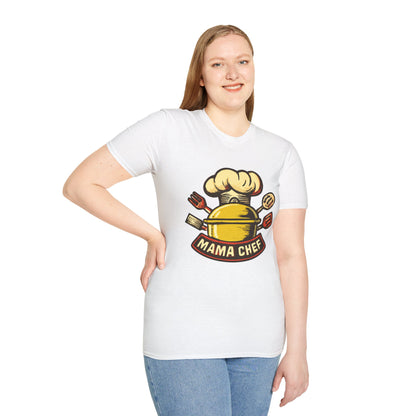 Mama Chef Unisex Softstyle T-Shirt, Cooking Gift, Foodie Apparel, Chef Shirt, Kitchen Lover Tee, Culinary Humor