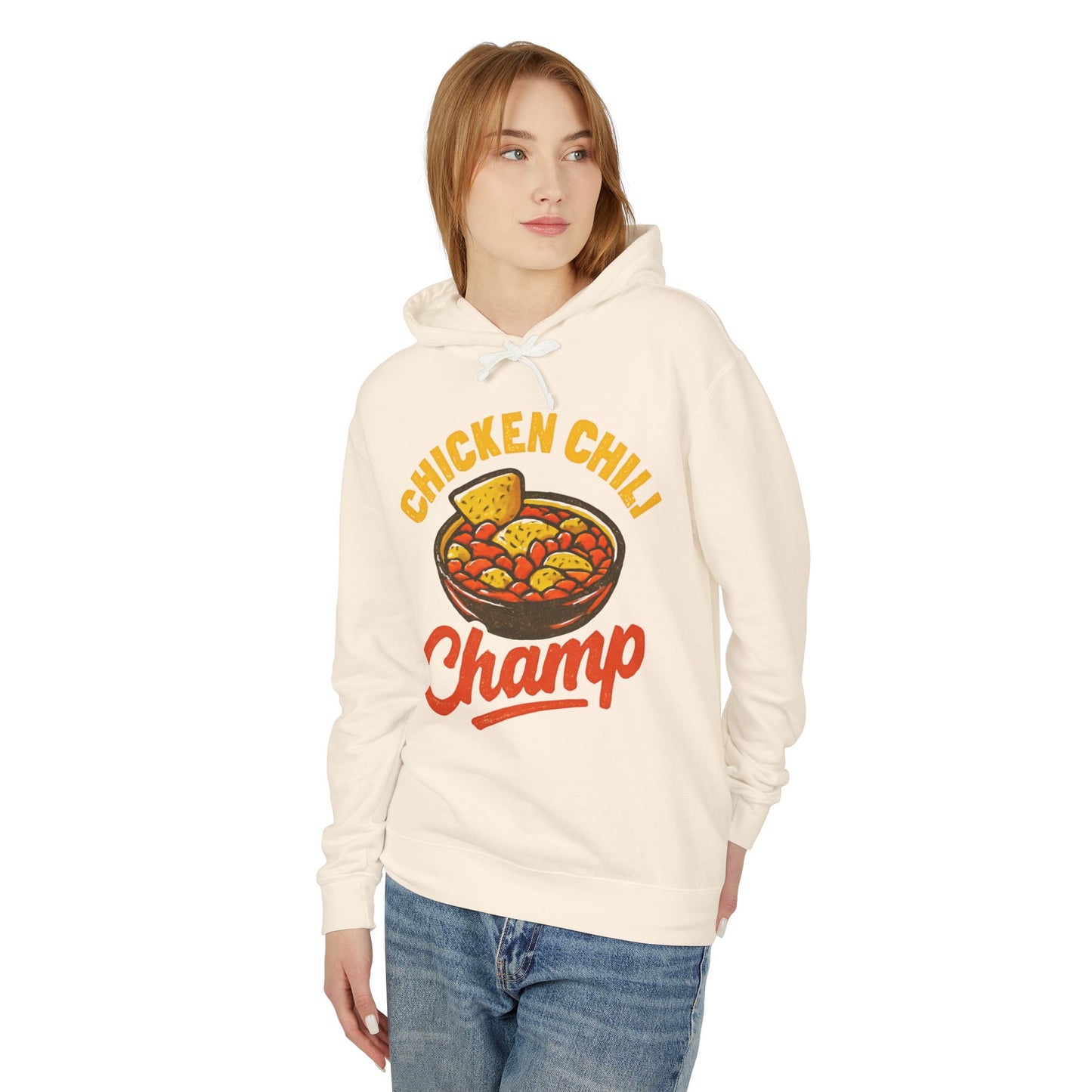 Chicken Chili Champ Unisex Lightweight Hooded Sweatshirt, Perfect for Foodies, Cooking Events, Gifts for Chefs, Winter Wear, Casual Style