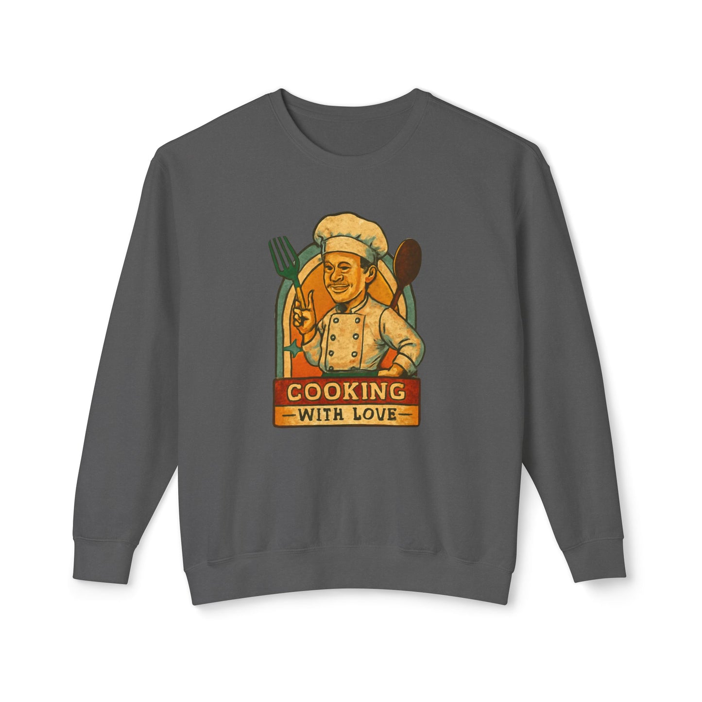 Cooking with Love Crewneck Sweatshirt - Perfect Gift for Chefs, Foodies, Kitchen Decor, Cooking Lovers, Cozy Wear