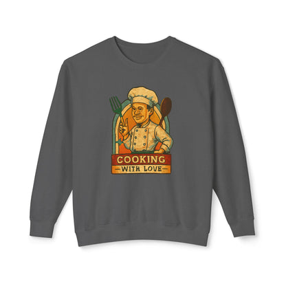 Cooking with Love Crewneck Sweatshirt - Perfect Gift for Chefs, Foodies, Kitchen Decor, Cooking Lovers, Cozy Wear