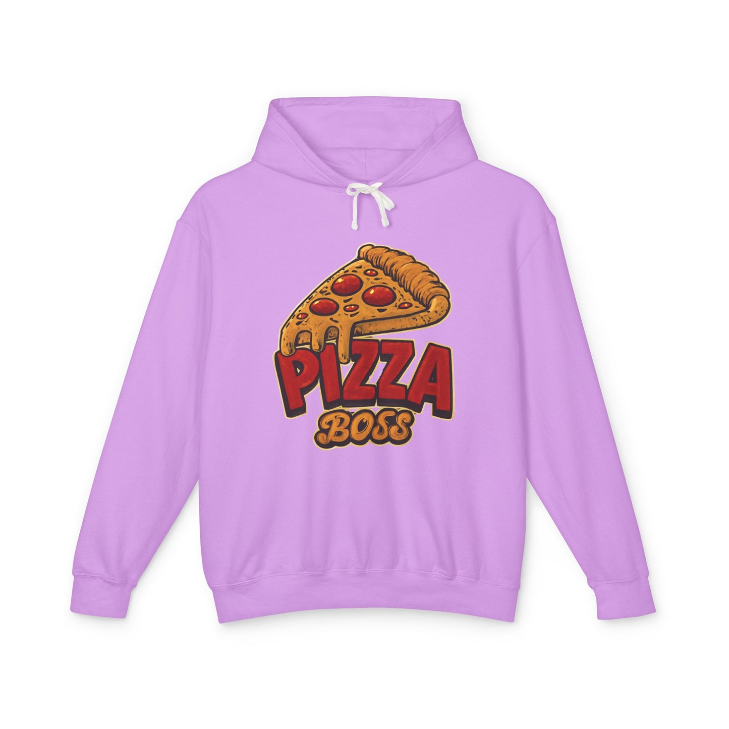 Pizza Boss Unisex Lightweight Hooded Sweatshirt, Funny Gift, Pizza Lover Apparel, Casual Wear, Foodie Fashion, Unique Hoodie