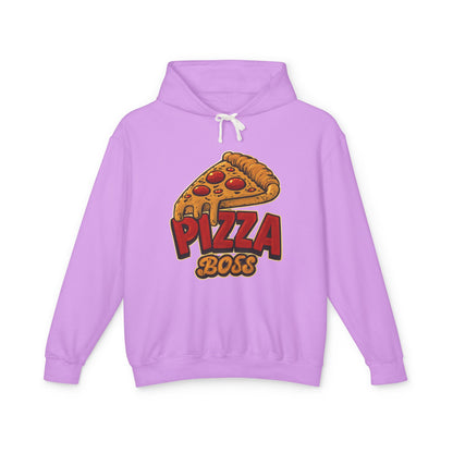 Pizza Boss Unisex Lightweight Hooded Sweatshirt, Funny Gift, Pizza Lover Apparel, Casual Wear, Foodie Fashion, Unique Hoodie