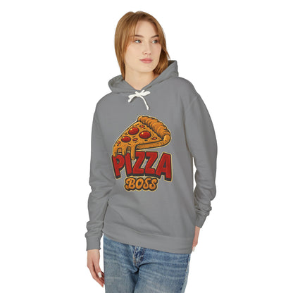 Pizza Boss Unisex Lightweight Hooded Sweatshirt, Funny Gift, Pizza Lover Apparel, Casual Wear, Foodie Fashion, Unique Hoodie