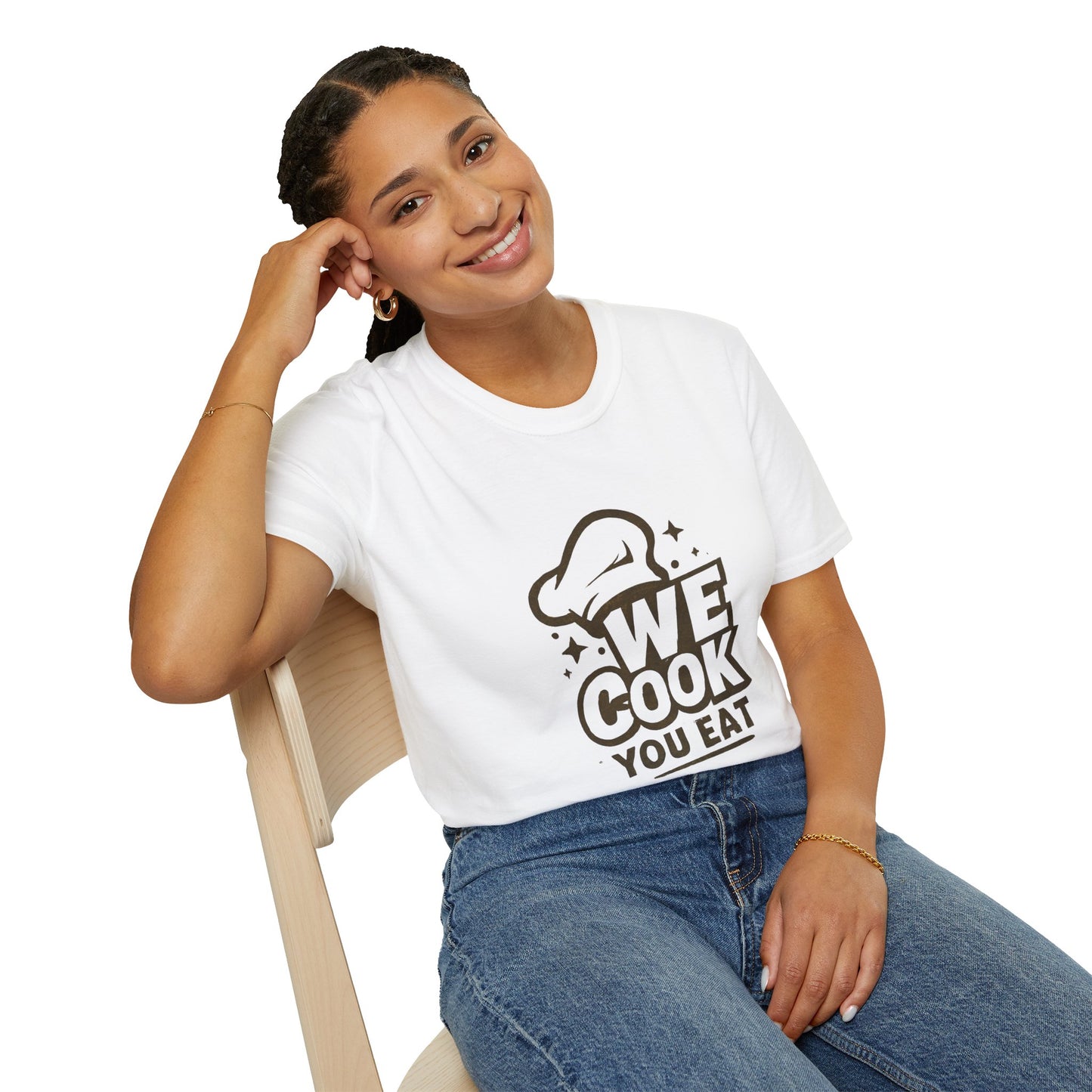 Chef's Humor T-Shirt, Funny Cooking Top, We Cook You Eat Tee, Gift for Foodies, Unisex Kitchen Shirt