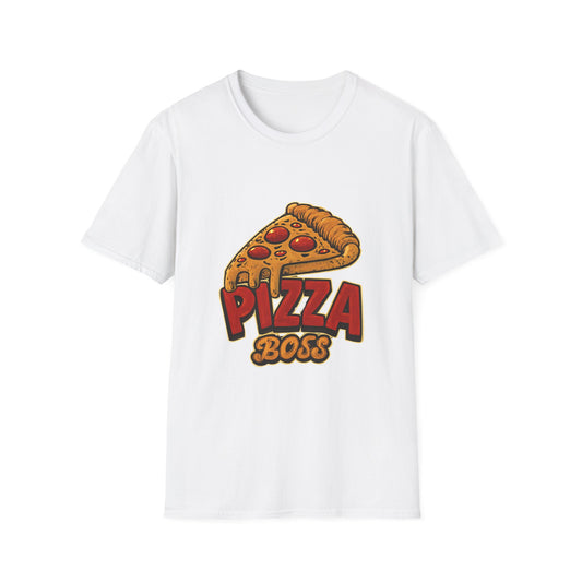 Pizza Boss Unisex Softstyle T-Shirt - Fun Foodie Gift, Casual Wear, Kitchen Enthusiast, Birthday Present, Pizza Lover Apparel