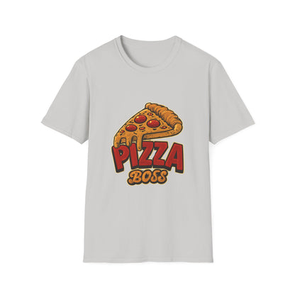 Pizza Boss Unisex Softstyle T-Shirt - Fun Foodie Gift, Casual Wear, Kitchen Enthusiast, Birthday Present, Pizza Lover Apparel