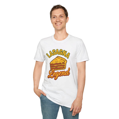 Lasagna Legend Unisex Softstyle T-Shirt, Fun Foodie Tee, Cooking Humor Shirt, Gift for Chefs, Casual Everyday Wear