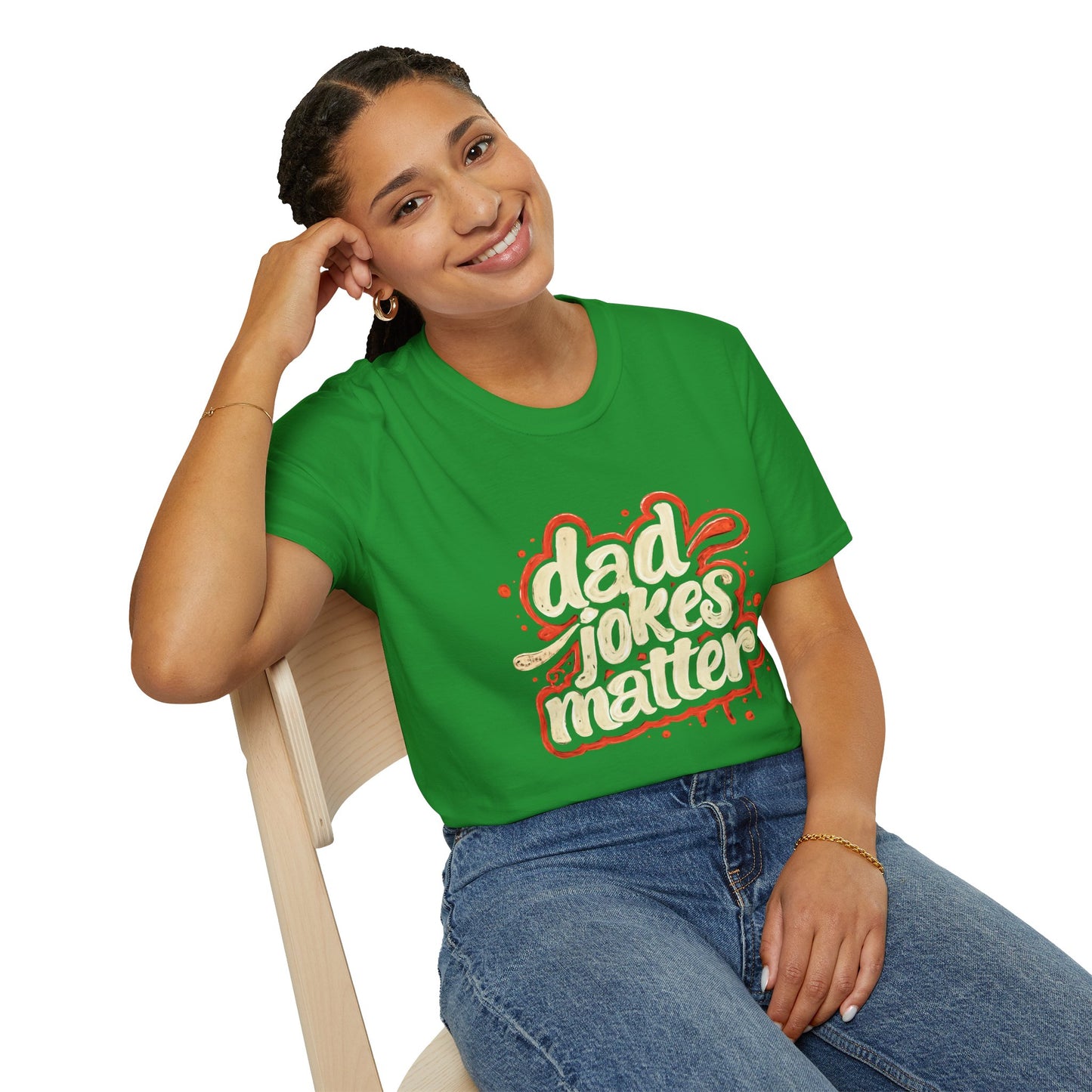 Dad Jokes Matter T-Shirt - Funny Gift for Dads, Father’s Day Apparel, Unisex Softstyle Tee, Humorous Dad T-Shirt, Casual Wear