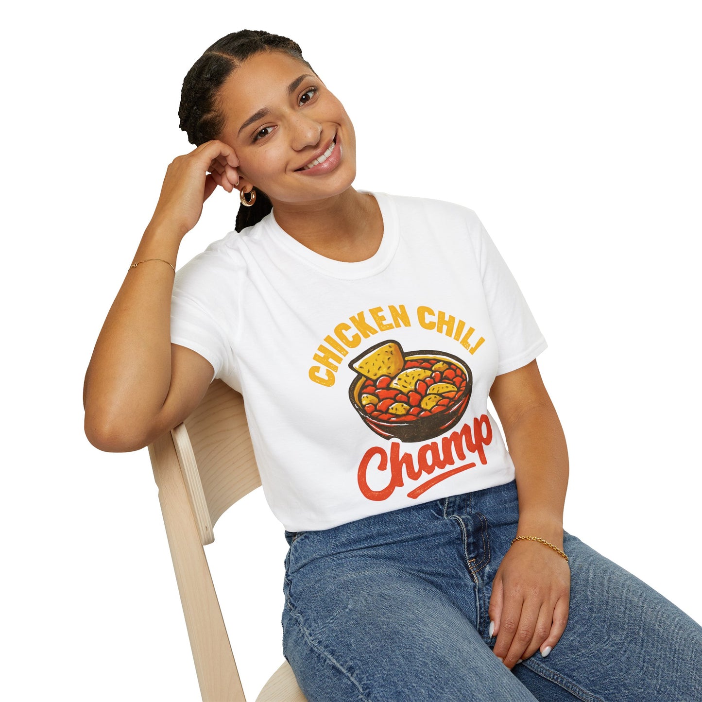 Chicken Chili Champ T-Shirt, Funny Cooking Shirt, Unisex Graphic Tee, Gift for Food Lovers, Casual Wear, Kitchen Humor