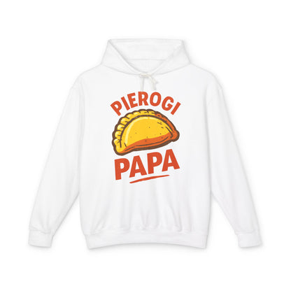 Funny Pierogi Papa Unisex Lightweight Hoodie, Foodie Apparel, Gift for Dad, Family Reunion, Casual Wear, Kitchen Lover