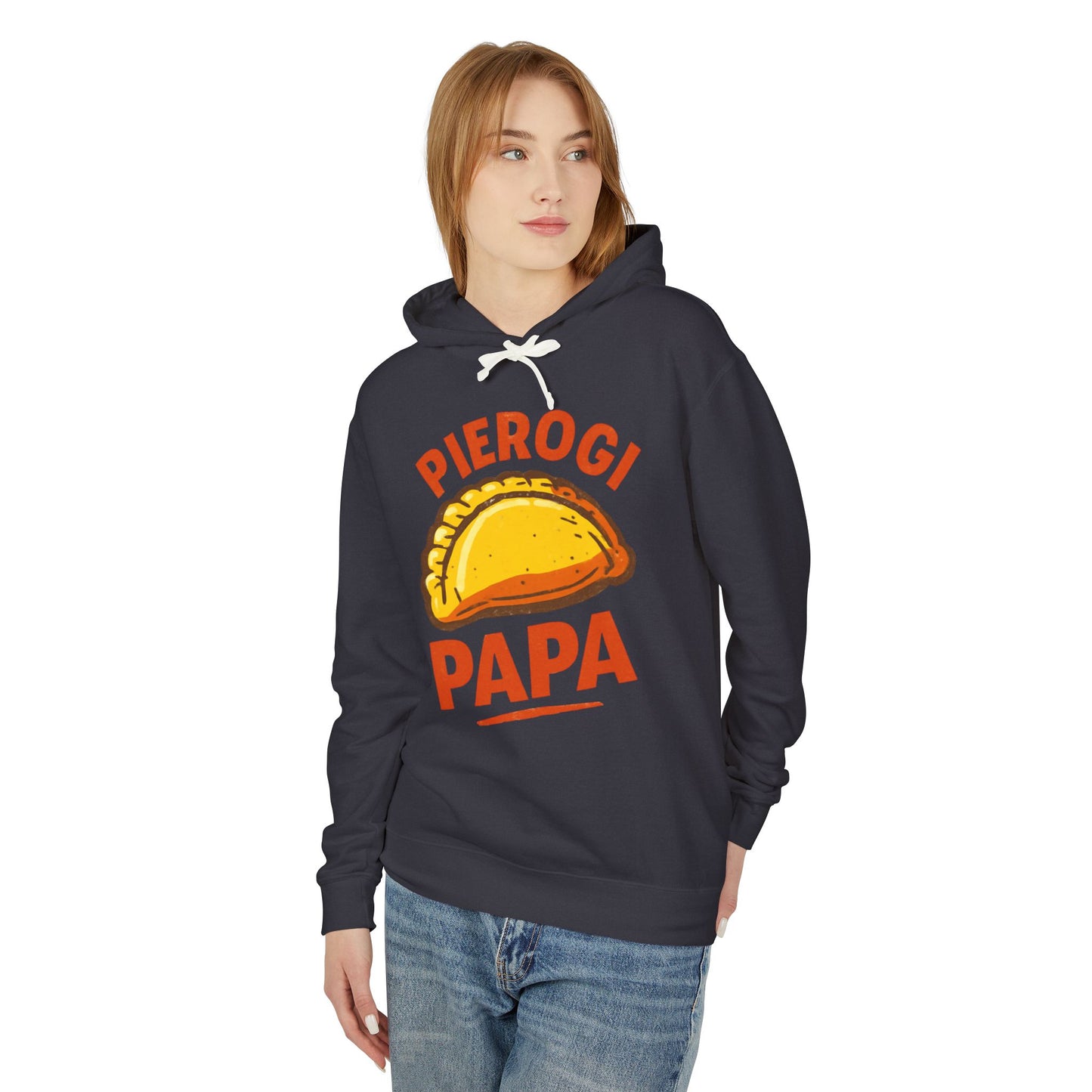 Funny Pierogi Papa Unisex Lightweight Hoodie, Foodie Apparel, Gift for Dad, Family Reunion, Casual Wear, Kitchen Lover