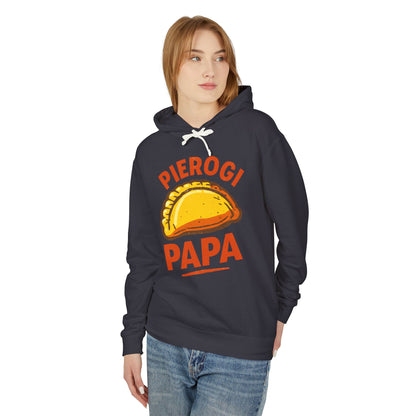 Funny Pierogi Papa Unisex Lightweight Hoodie, Foodie Apparel, Gift for Dad, Family Reunion, Casual Wear, Kitchen Lover