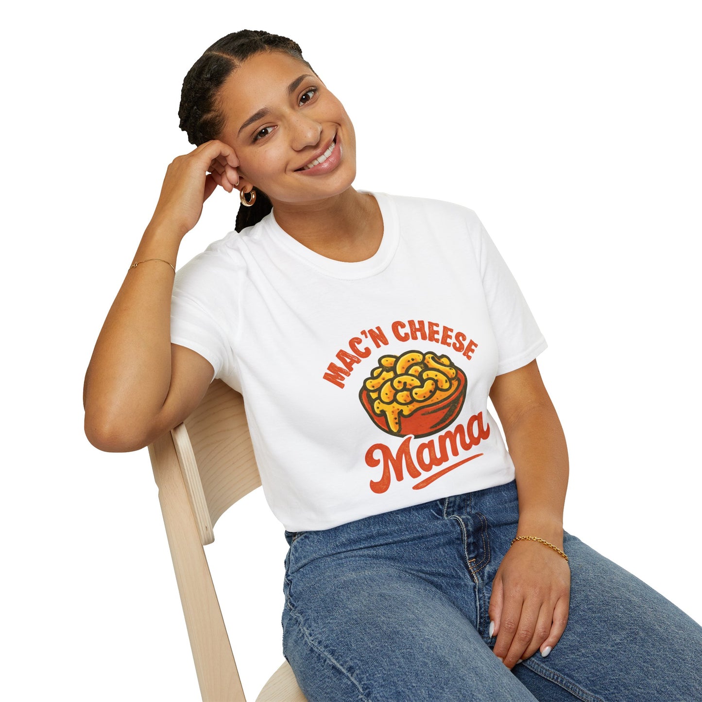 Mac 'n Cheese Mama T-Shirt, Unisex Graphic Tee for Food Lovers, Cute Gift for Moms, Casual Wear, Foodie Appreciation