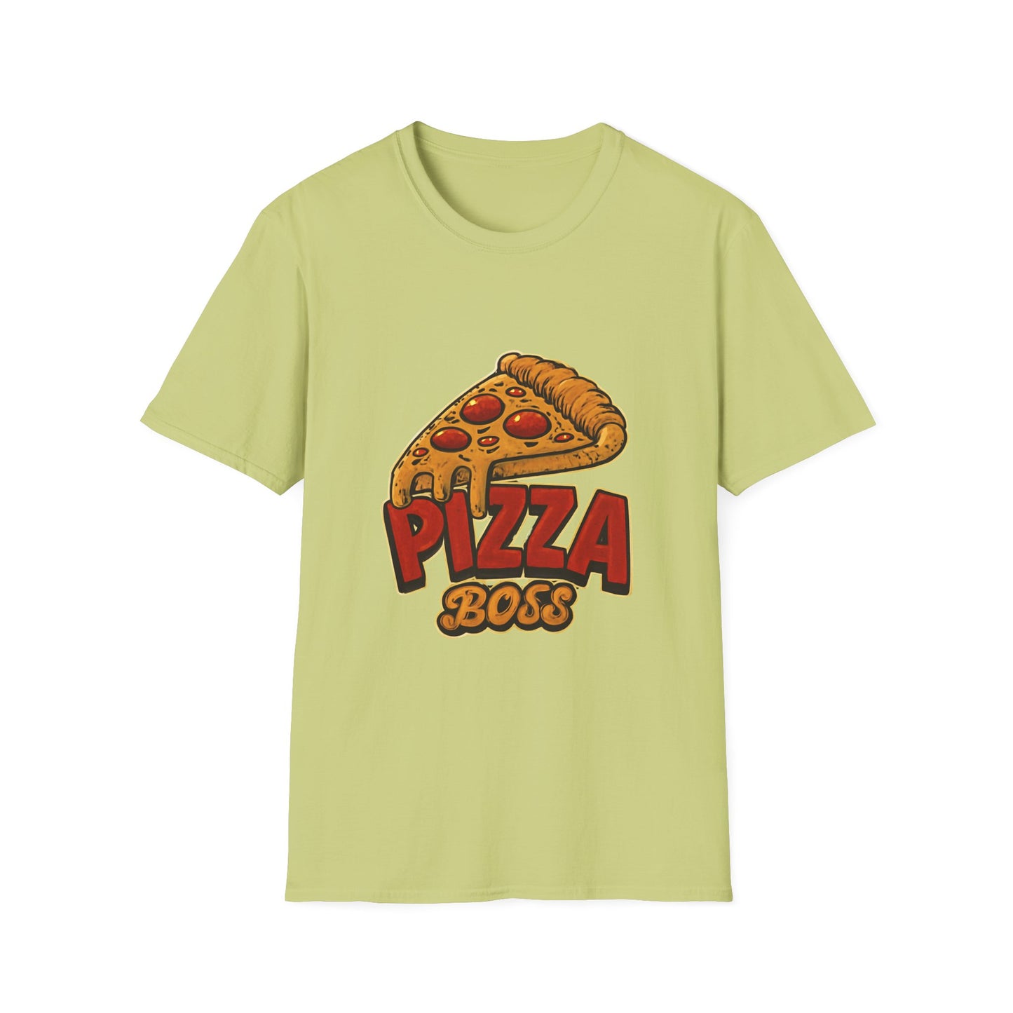 Pizza Boss Unisex Softstyle T-Shirt - Fun Foodie Gift, Casual Wear, Kitchen Enthusiast, Birthday Present, Pizza Lover Apparel