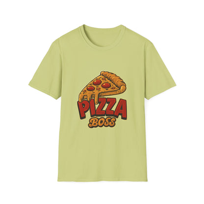 Pizza Boss Unisex Softstyle T-Shirt - Fun Foodie Gift, Casual Wear, Kitchen Enthusiast, Birthday Present, Pizza Lover Apparel