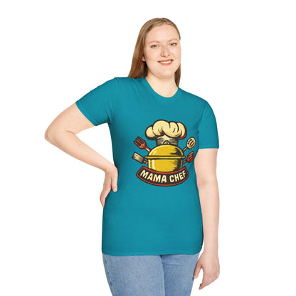 Mama Chef Unisex Softstyle T-Shirt, Cooking Gift, Foodie Apparel, Chef Shirt, Kitchen Lover Tee, Culinary Humor