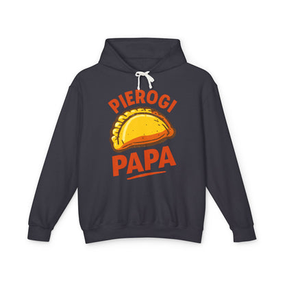 Funny Pierogi Papa Unisex Lightweight Hoodie, Foodie Apparel, Gift for Dad, Family Reunion, Casual Wear, Kitchen Lover