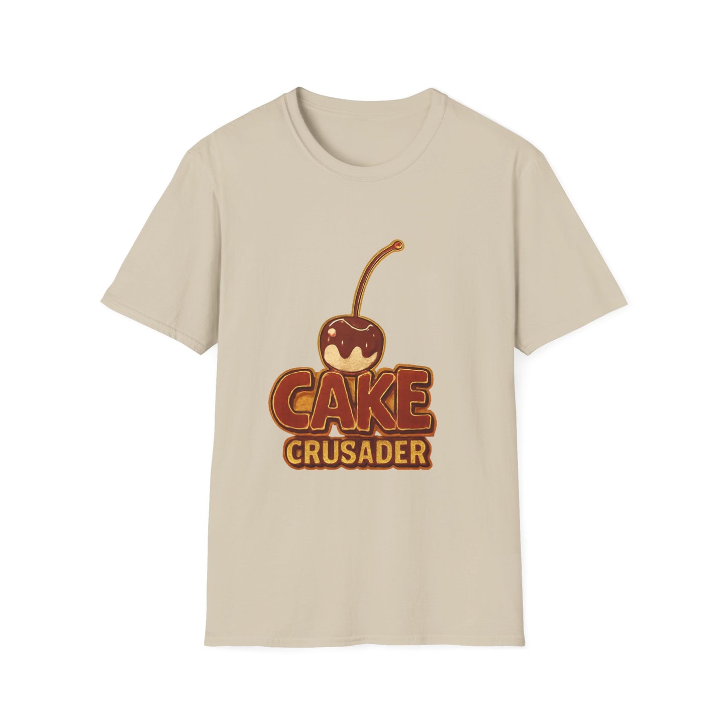 Cake Crusader Unisex Softstyle T-Shirt, Funny Dessert Tee, Gift for Bakers, Birthday Celebration, Foodie Humor Shirt