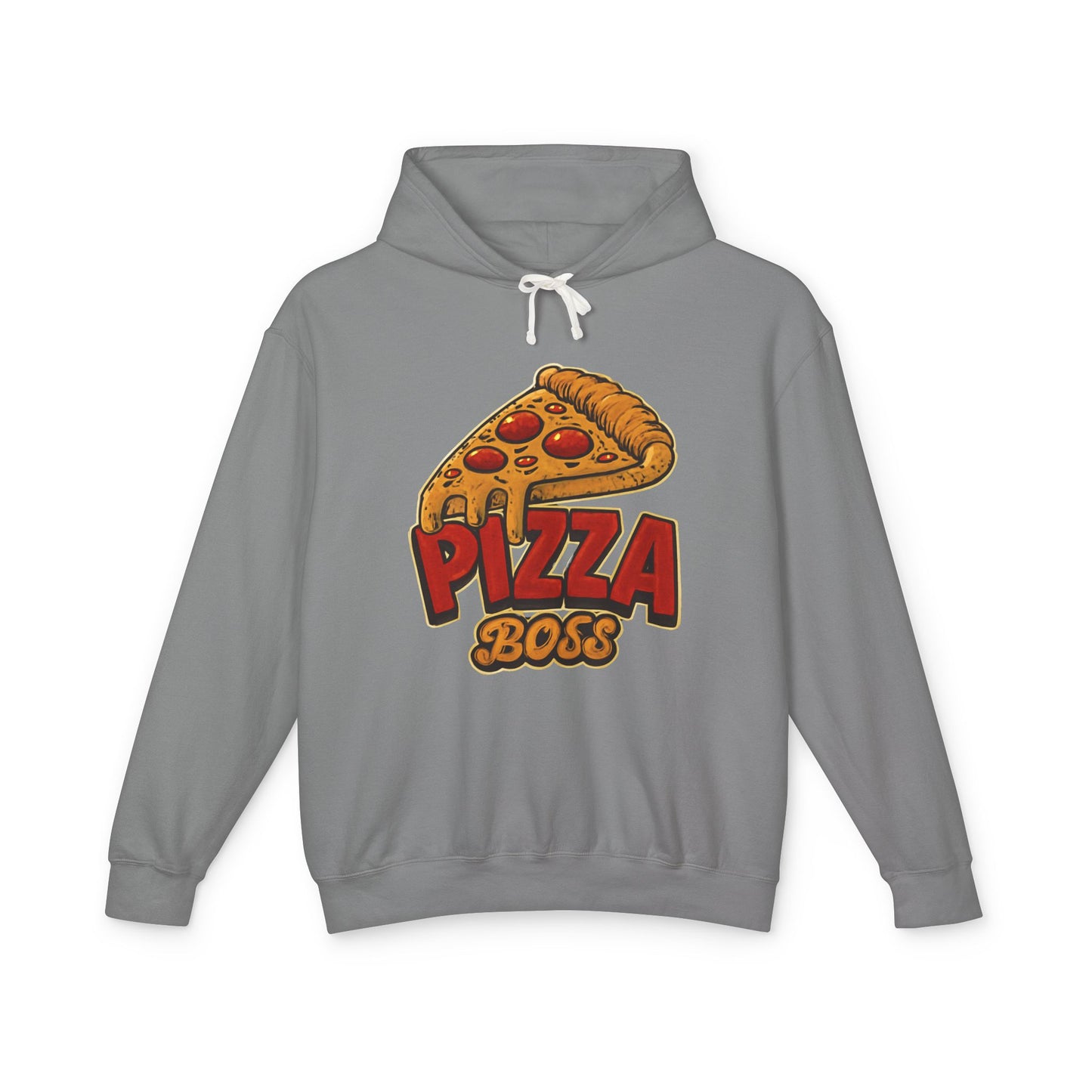 Pizza Boss Unisex Lightweight Hooded Sweatshirt, Funny Gift, Pizza Lover Apparel, Casual Wear, Foodie Fashion, Unique Hoodie