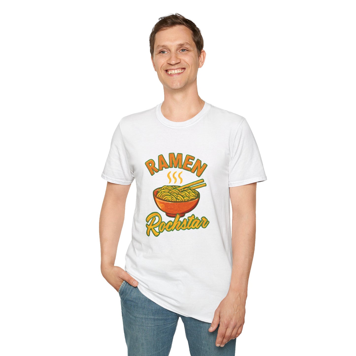 Ramen Rockstar Unisex T-Shirt, Funny Foodie Top, Gift for Sushi Lovers, Casual Wear, Kitchen Apparel, Foodie Tee