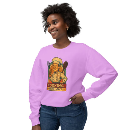 Cooking with Love Crewneck Sweatshirt - Perfect Gift for Chefs, Foodies, Kitchen Decor, Cooking Lovers, Cozy Wear