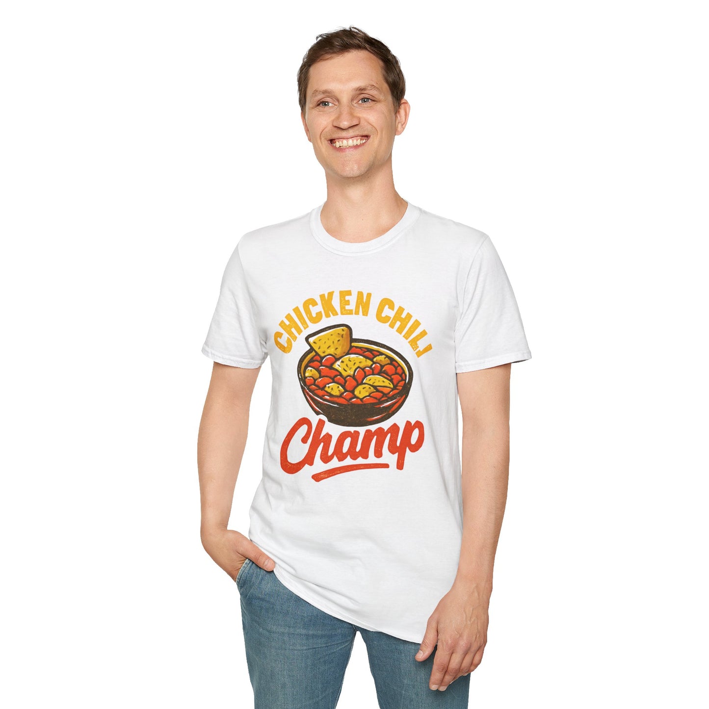 Chicken Chili Champ T-Shirt, Funny Cooking Shirt, Unisex Graphic Tee, Gift for Food Lovers, Casual Wear, Kitchen Humor