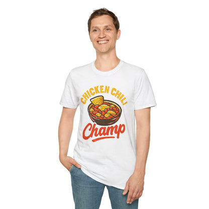 Chicken Chili Champ T-Shirt, Funny Cooking Shirt, Unisex Graphic Tee, Gift for Food Lovers, Casual Wear, Kitchen Humor