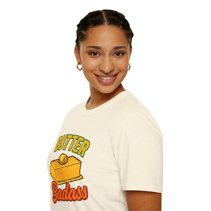 Butter Badass Unisex T-Shirt | Funny Graphic Tee | Casual Wear for Foodies, Unique Gift for Birthdays, Funny Gift, Summer Style