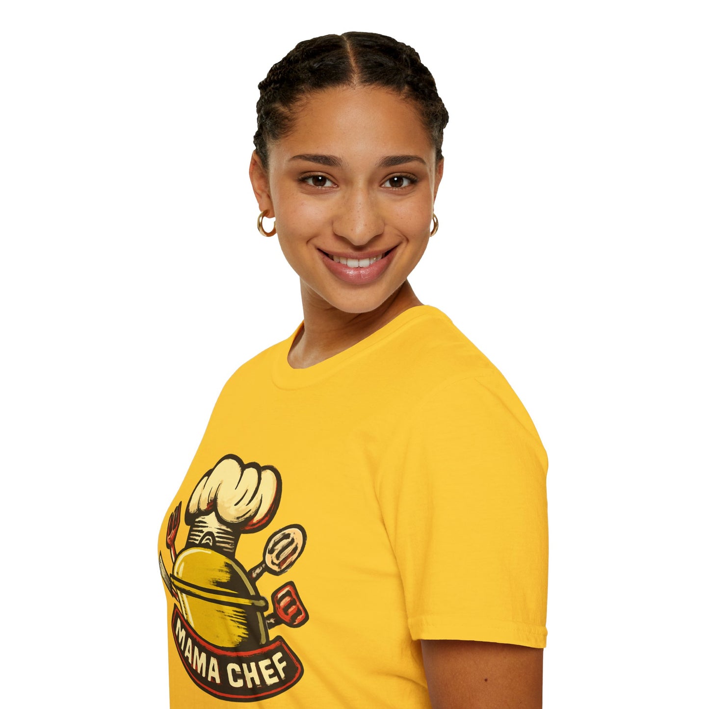 Mama Chef Unisex Softstyle T-Shirt, Cooking Gift, Foodie Apparel, Chef Shirt, Kitchen Lover Tee, Culinary Humor