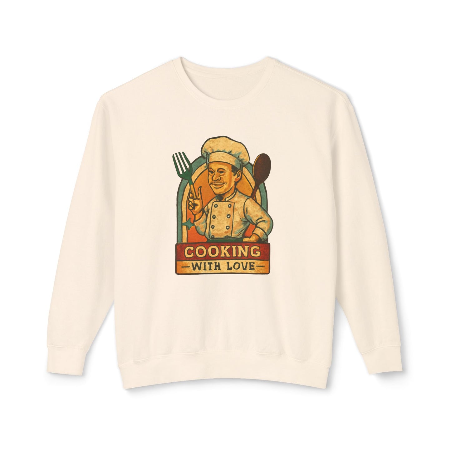 Cooking with Love Crewneck Sweatshirt - Perfect Gift for Chefs, Foodies, Kitchen Decor, Cooking Lovers, Cozy Wear