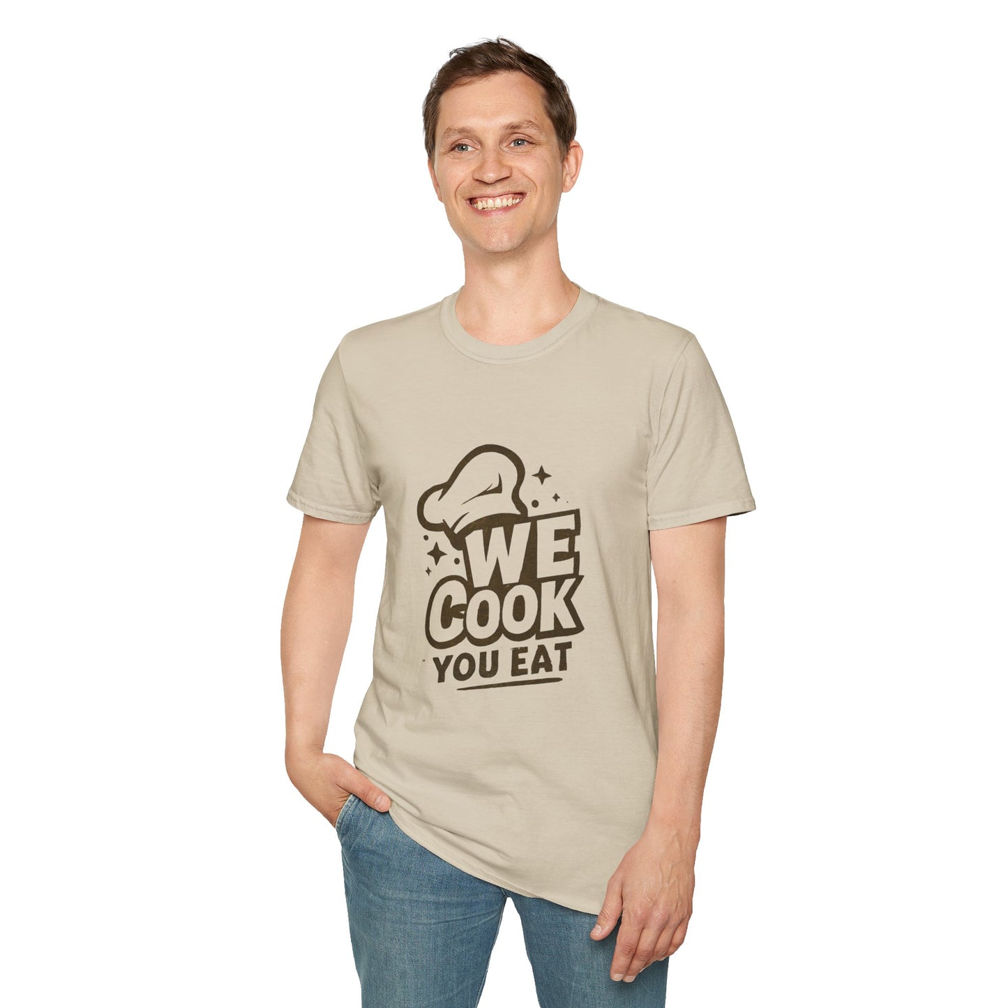 Chef's Humor T-Shirt, Funny Cooking Top, We Cook You Eat Tee, Gift for Foodies, Unisex Kitchen Shirt