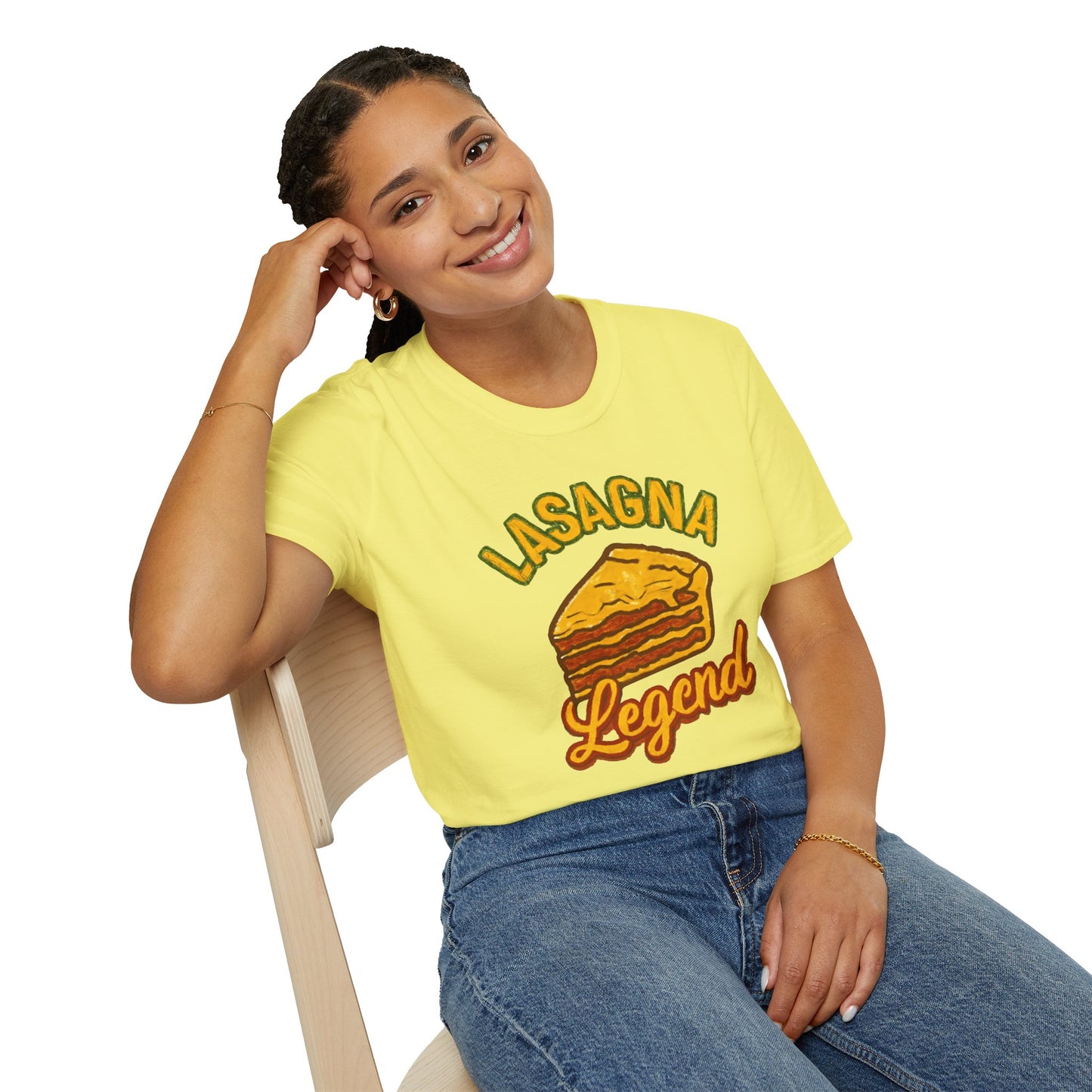 Lasagna Legend Unisex Softstyle T-Shirt, Fun Foodie Tee, Cooking Humor Shirt, Gift for Chefs, Casual Everyday Wear