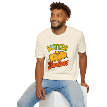 Butter Badass Unisex T-Shirt | Funny Graphic Tee | Casual Wear for Foodies, Unique Gift for Birthdays, Funny Gift, Summer Style